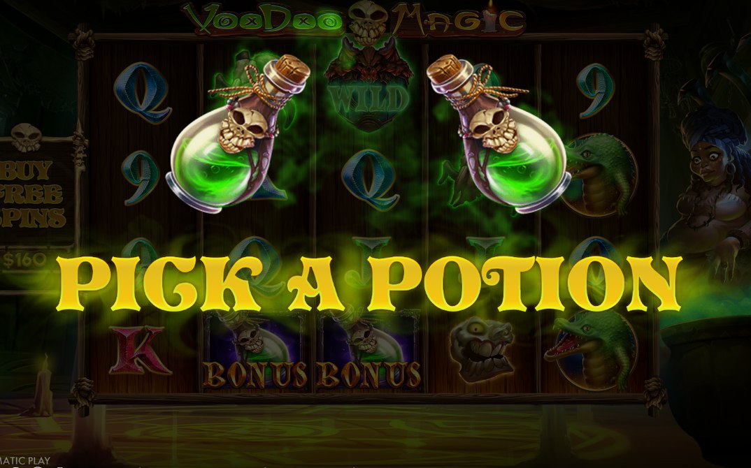 Pick a Potion-valet med två identiska flaskor